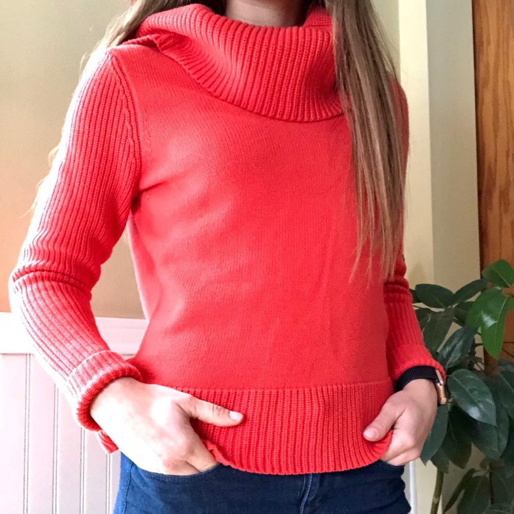 Ralph Lauren Red Cowl Sweater
